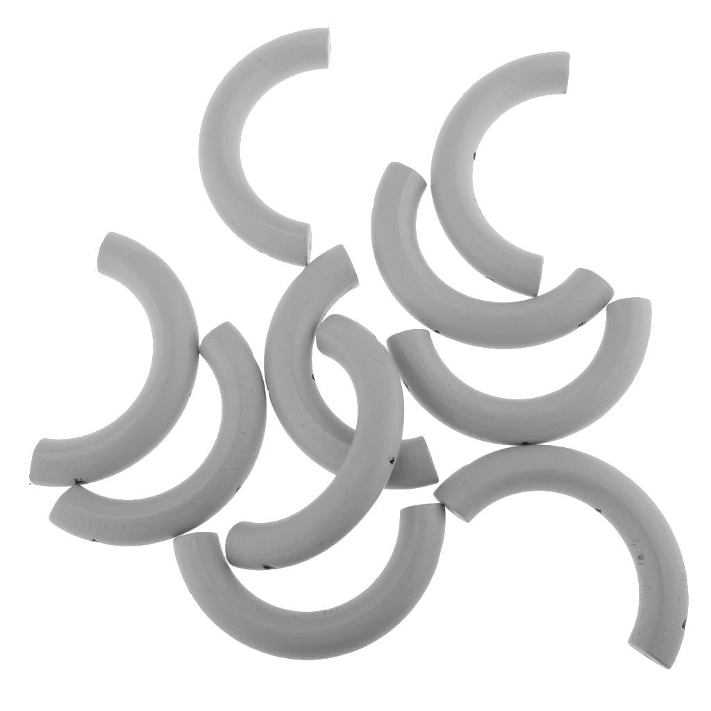 10 Pieces Colored Three-Hole Wood Ring Teether for Baby Teether Toys Gray