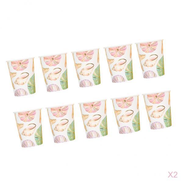 20pcs Starfish Sea Snail Disposable Cup Birthday Party Tableware Decoration