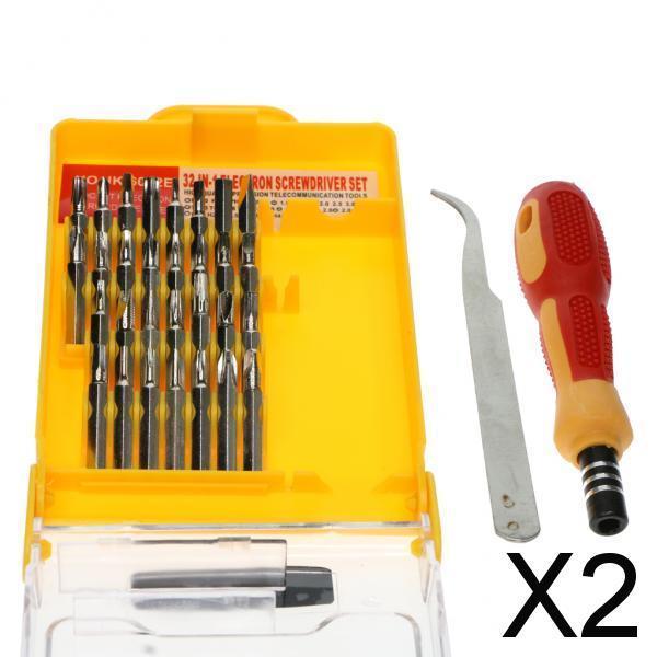 2x32 in 1 Steel Precision Screwdriver Bits Nut Driver Repair Tools Kit Set S