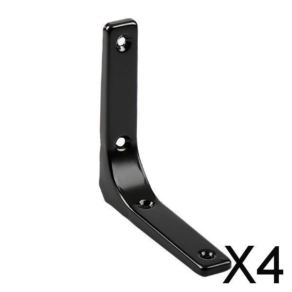 4xHeavy Duty Shelf Bracket Wall Hanging Shelve L Shaped Brackets Black 5Inch