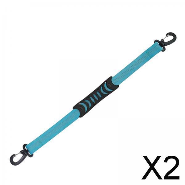 2xPortable Skating Shoes Carrier Strap with End Hooks Belt Ski Boot Strap Blue