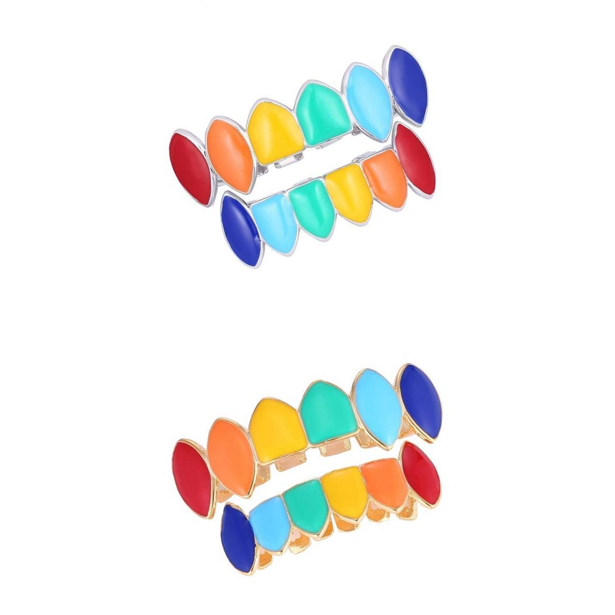 Colorful Glossy Hip Hop Sharp Teeth Grills Hollowen Accessory Hip-Hop Braces