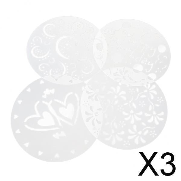 3x4Pcs Cake Mold Cupcake Stencil Template Birthday Spiral Variety Decoration