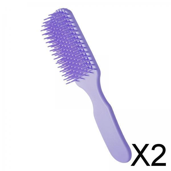 2xHairdressing Massage Comb Tpee Handle Comfortable Light for Wet Long Hair
