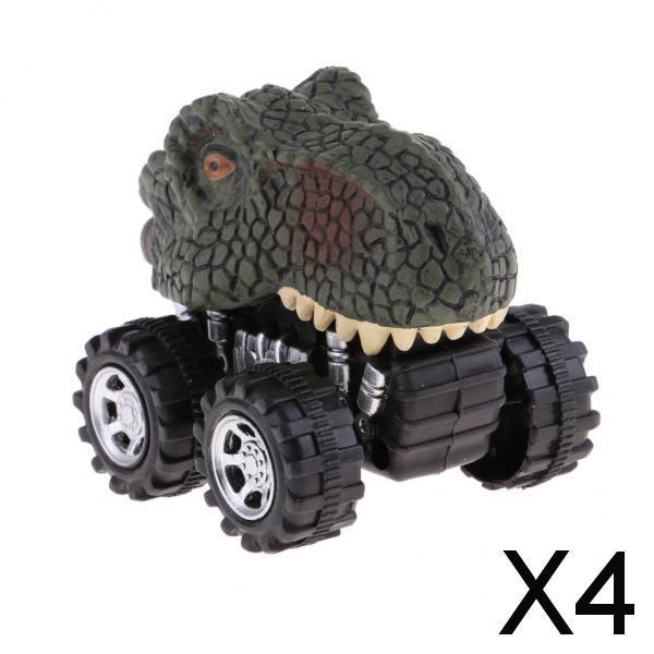 4xSimulation Mini Dinosaur Car Models Pull Back Car Toys Gift for Kids Toy B