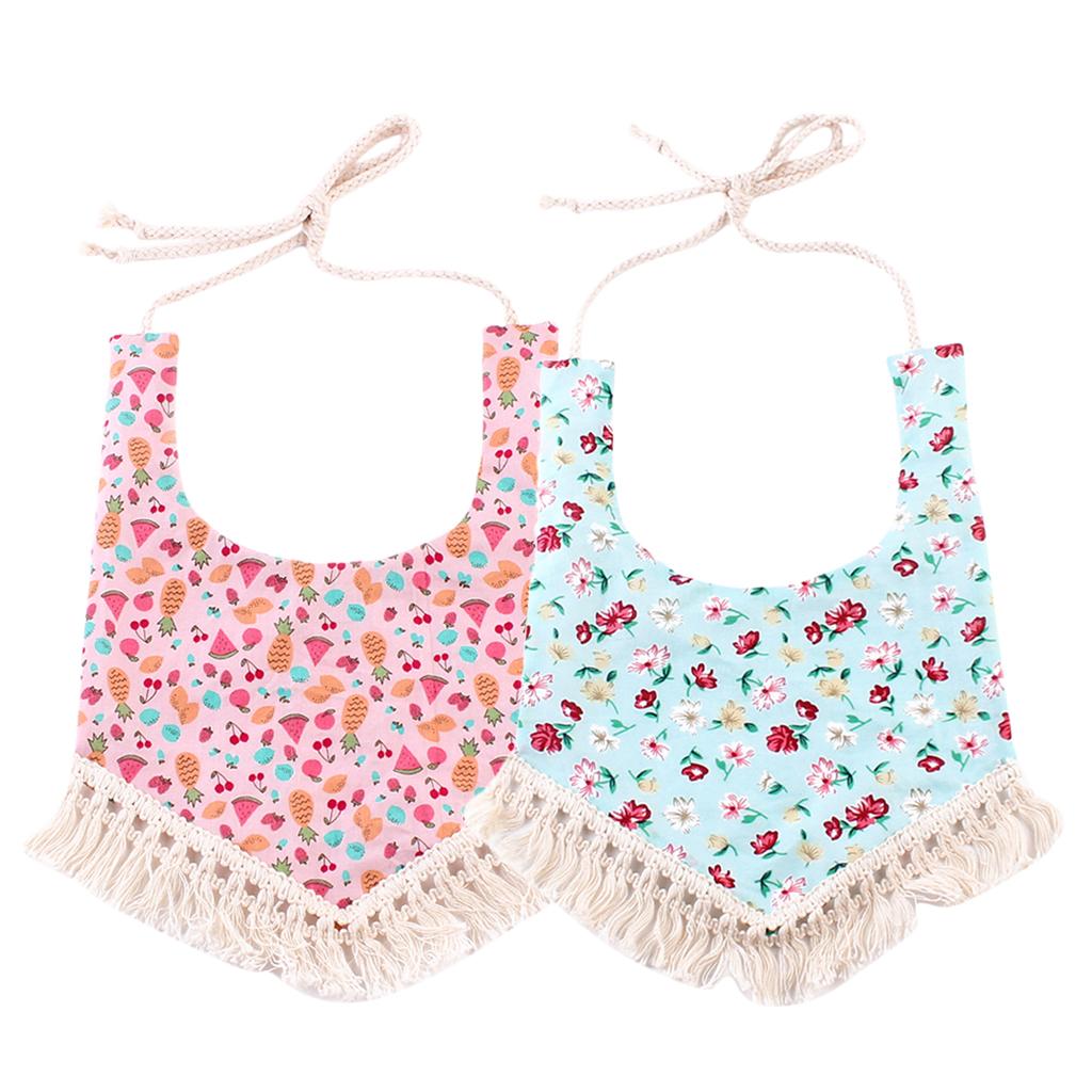 2 Pcs Infant Baby Feeding Saliva Towel Dribble Triangle Bandana Bibs Stripe