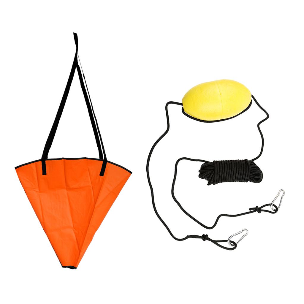 32 Boat Sea Anchor Drogue Sock + 30' Kayak Drift Anchor Tow Rope Throw Line"