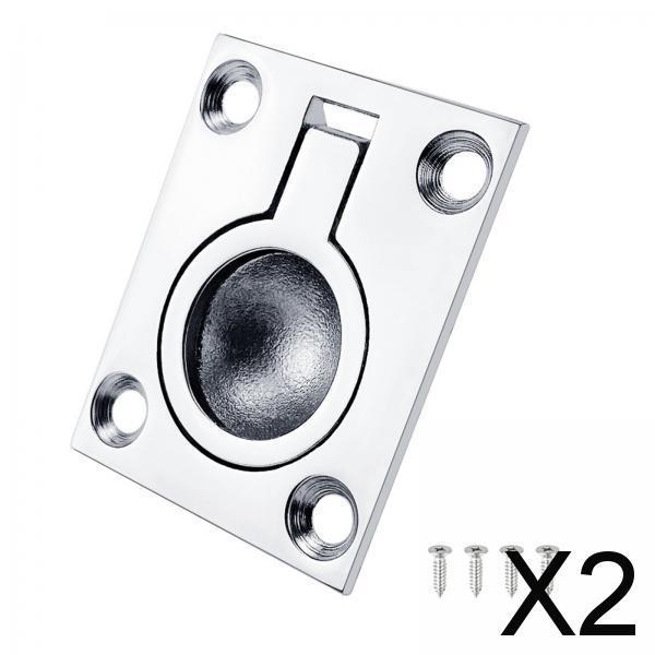 2xFlush Pull Ring Handle 3.8Cmx4.8cm Hardware lift for Boat Marine