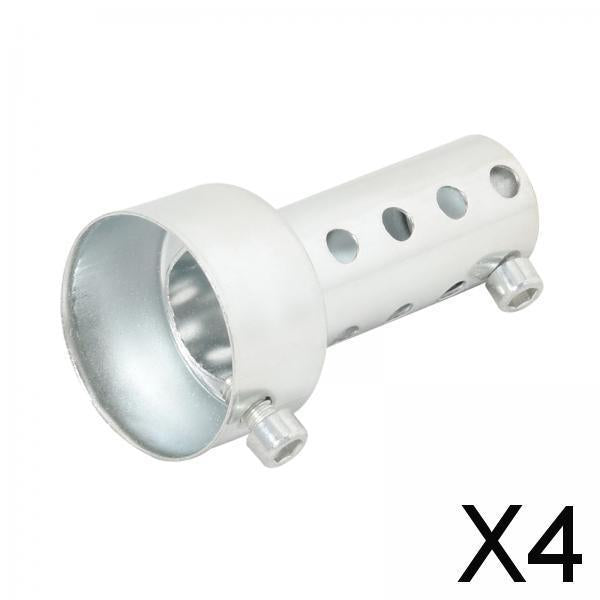 4xMotorcycle Exhaust Muffler Noise Elimination for Motorbike 48mm Short Silver