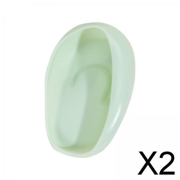 2x2x Silicone Ear Cover Protector Hair Dyeing Earmuffs for Home Use Hair Salon Green