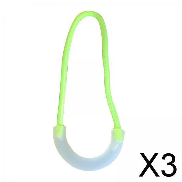3xLuminous Zipper Pulls Head Zip Pulls for Traveling Cases Handbag Rucksack Yellow