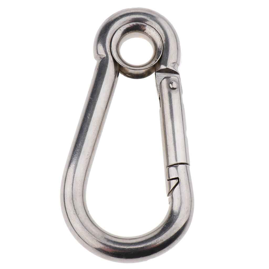Spring Snap Hook Stainless Steel Clip Keychain Carabiner for Camping Hiking 40x20mm