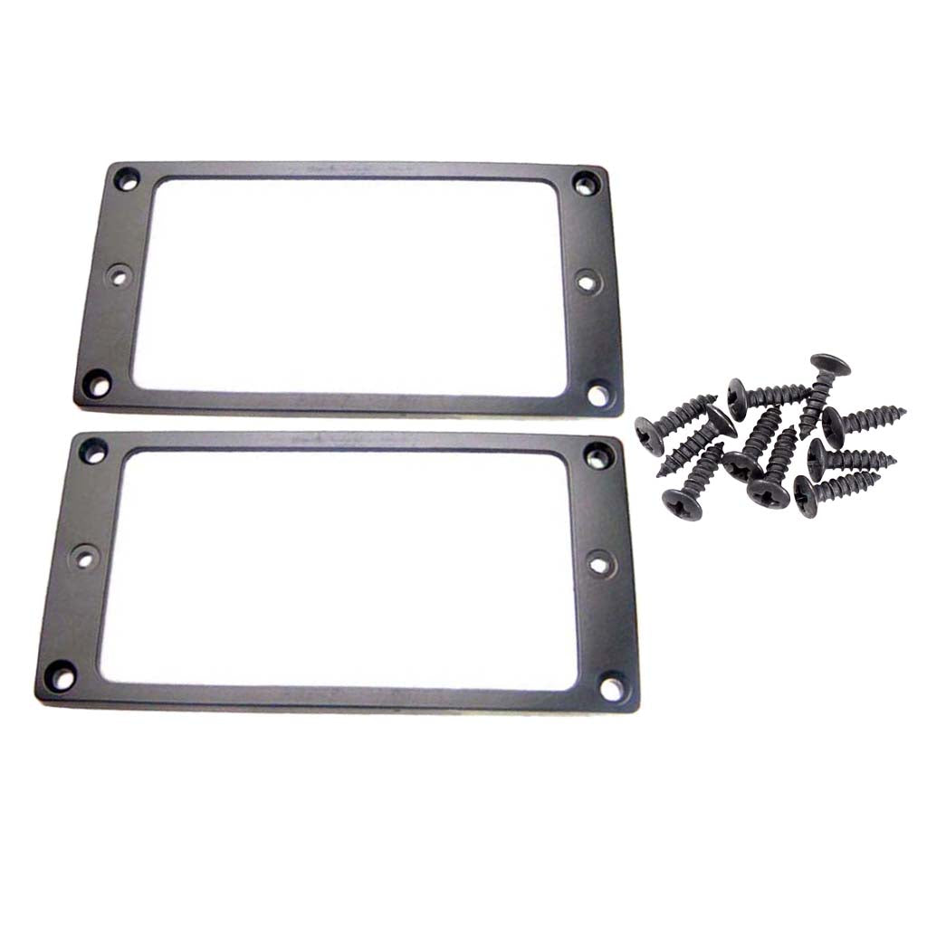 Black Metal Flat Humbucker Pickup Mounting Ring with Screws for Fender ST SQ