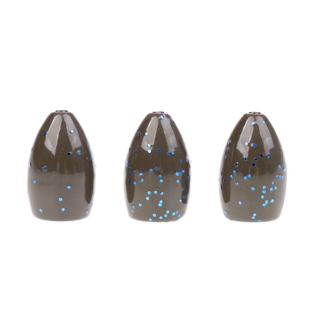 Fishing Copper Alloy Flipping Weight Bass Sinker 12.4g 3Pcs Brown