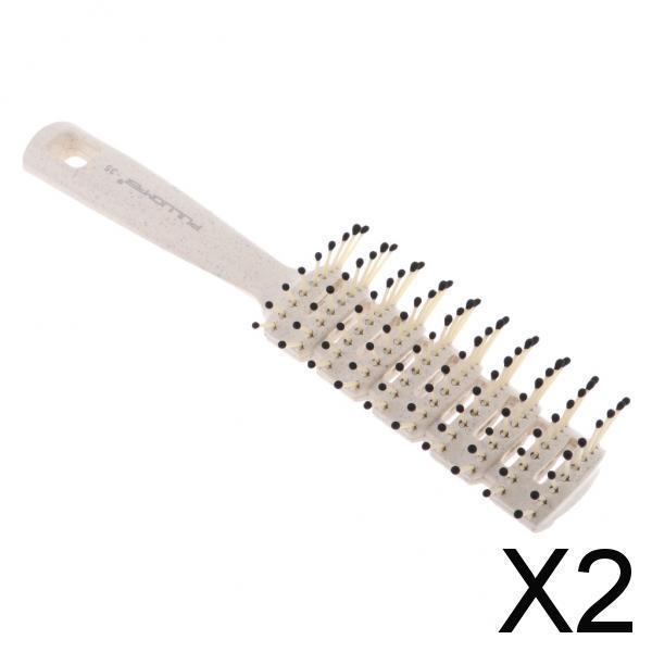2xMen's Oily Hair Pick Comb Salon Dye Hairdressing Styling Wide Tooth White