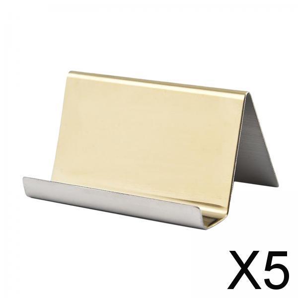 5xBusiness Card Holders Name Stand Collection Rack Organizer Champagne B