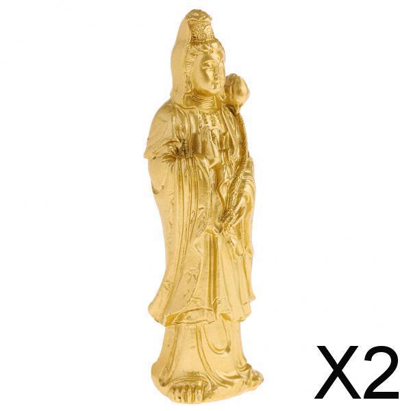 2xAvalokiteshvara Buddha Statue Tibetan Crafts Home Decor Buddhist Supplies