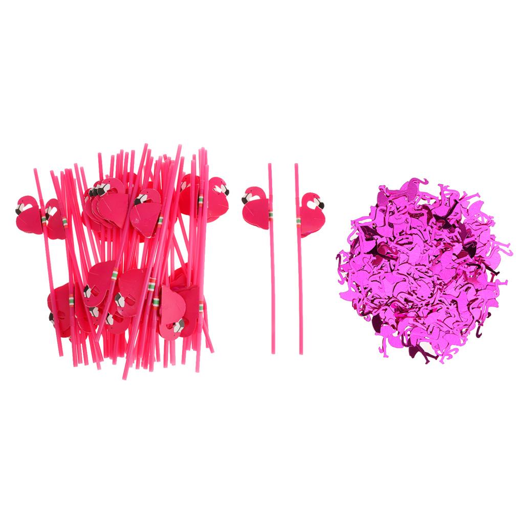 25 Piece Flamingo Straws Table Scatter Confetti Wedding Birthday Party Decor