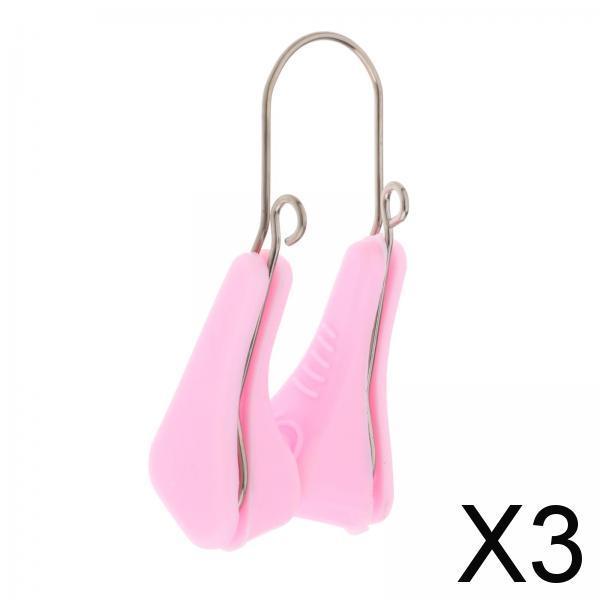 3xNose Shaper Lifter Clip Nose Beauty Up Lifting for Curved Nose pink