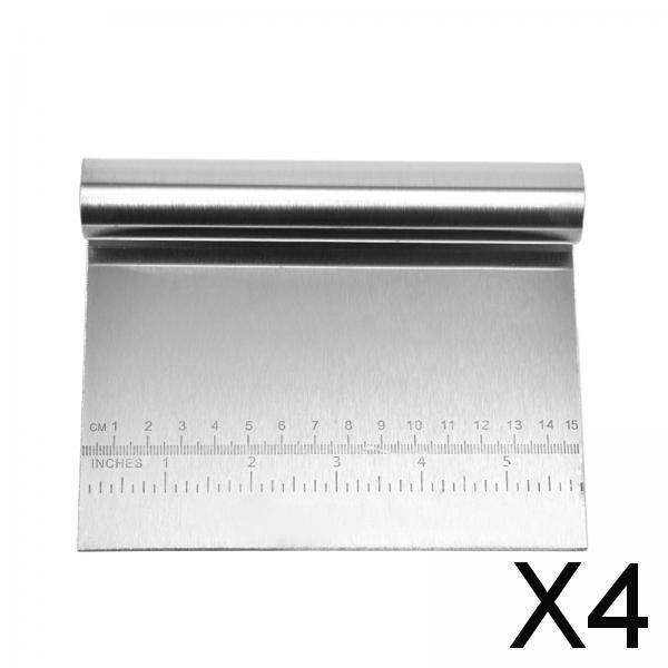 4xStainless Steel Food Scraper Multipurpose Cutter for Cake Cookie