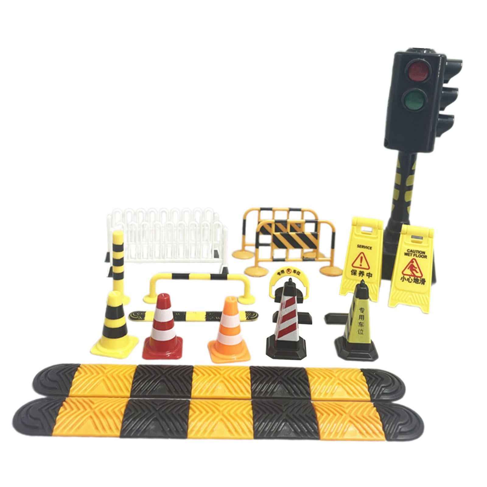 Road Signs Game Mini Street Road Signs Playset for Toddlers Boys Girls Gifts