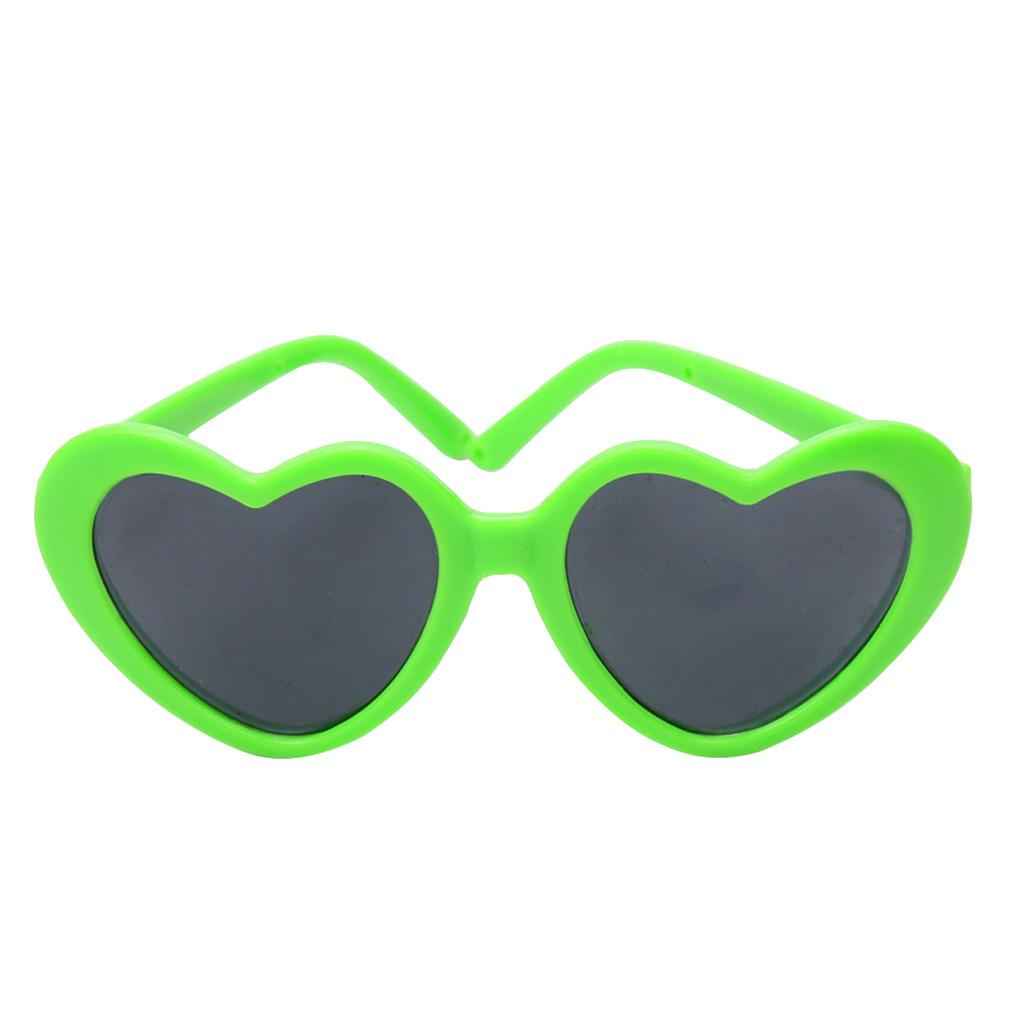 Pair of Eyewear Heart Frames Glasses for 18inch American Doll Green