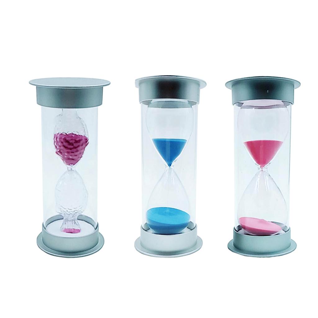 15,45,60 Minutes Sandglass Kit Hourglass Sand Timer Kichen Tool Silver