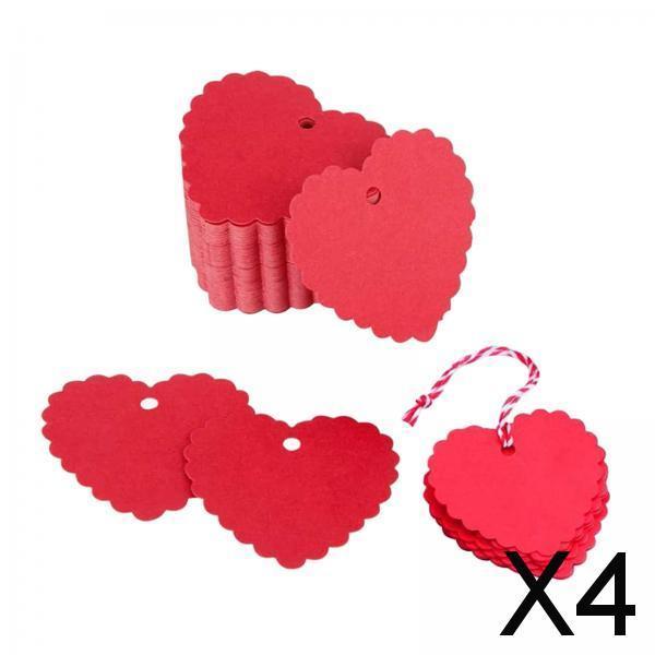 4x50Pcs Valentine's Day Gift Tags with String Art Crafts Heart Shaped Gift Tags