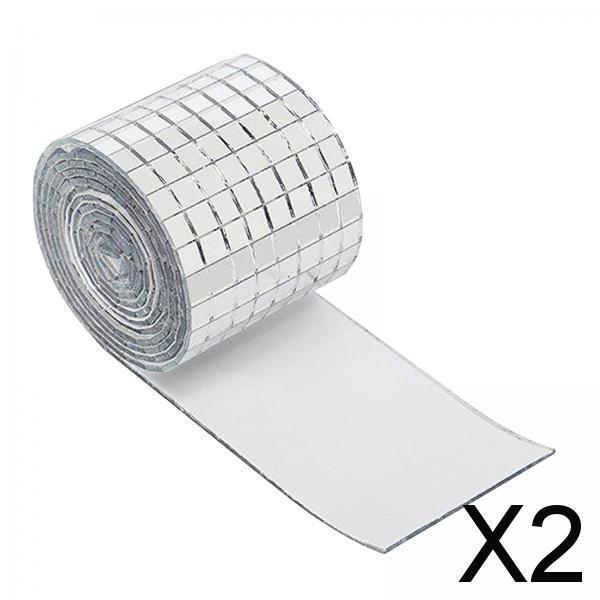2xSquare Glass Mosaic Tiles Mirror Mosaic for Living Room Bedroom Disco Ball