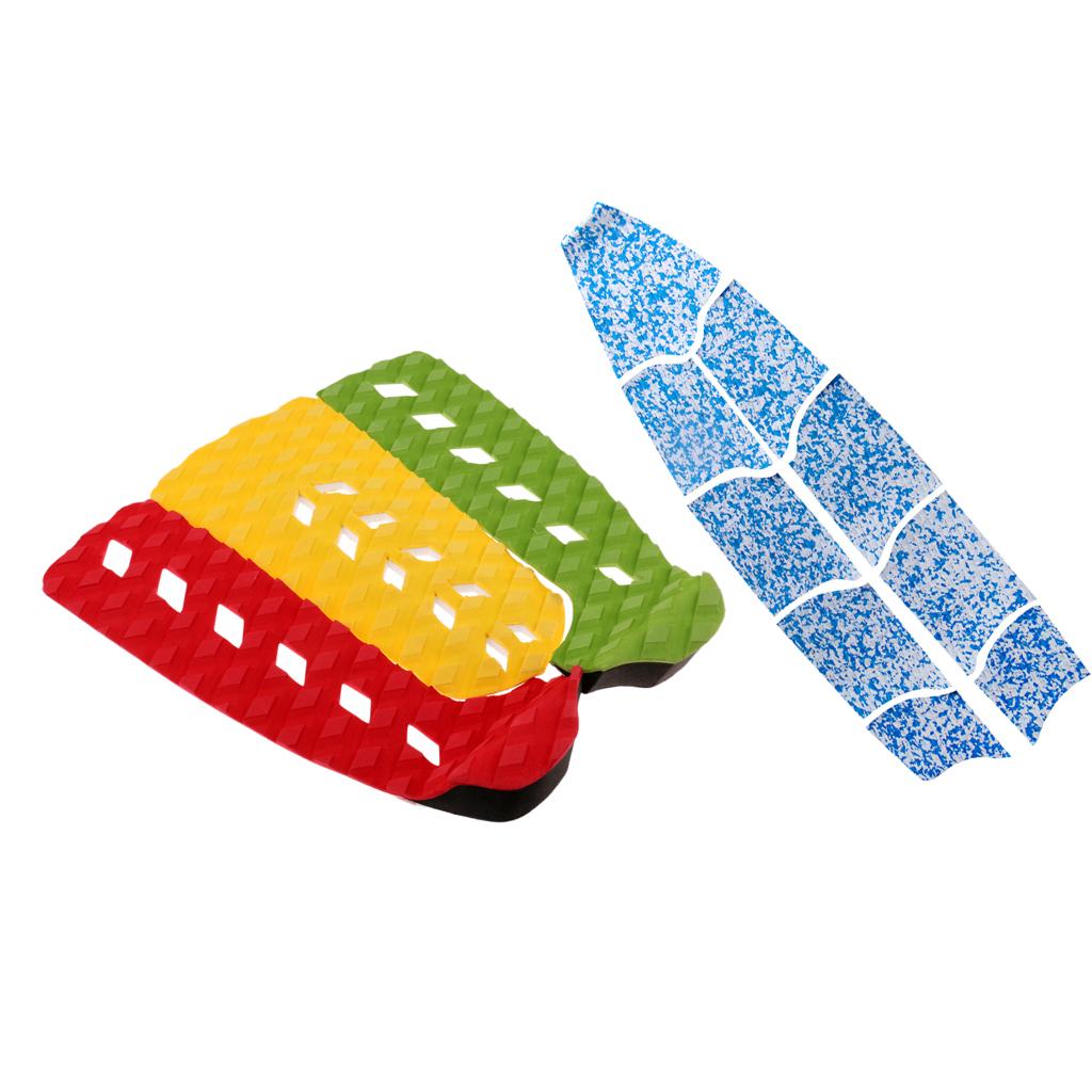 9 Pieces Durable Surfboard Funboard Traction Pad with 3 Pieces Tail Pad Grip