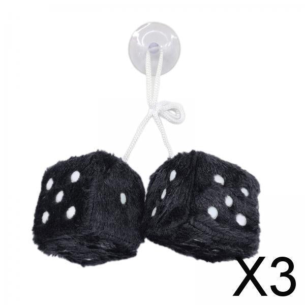3x2Pcs Mirror dices Soft Hanging dices Model for Ornament Decoration black