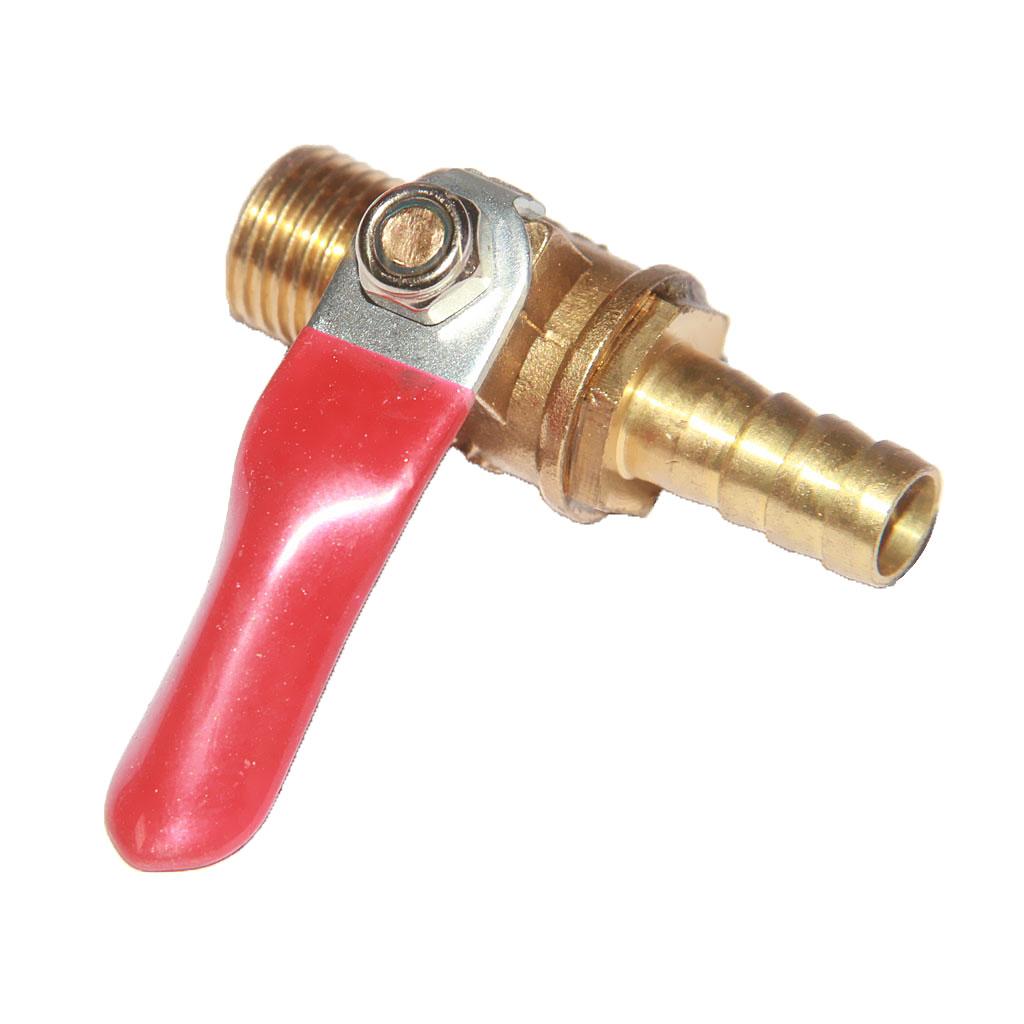 2Pcs Female to Male 1/4 Full Port Brass Ball Valve Shut Off Switch DN8 Red