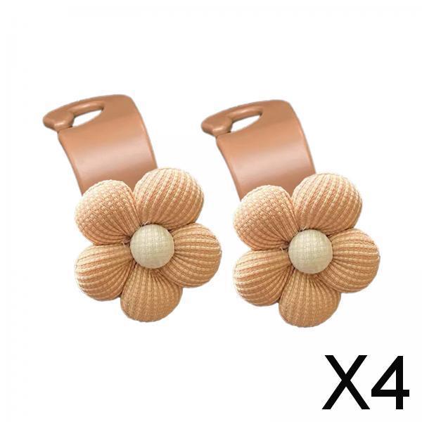 4xFlower Car Seat Headrest Hook Durable Hanger for Grocery Coat Umbrellas 2pcs Brown