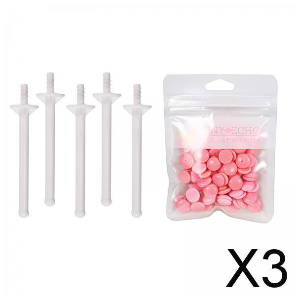3x1Bag Depilatory Wax Waxing Beads Hair Removal Set & 5x Applicator Rose