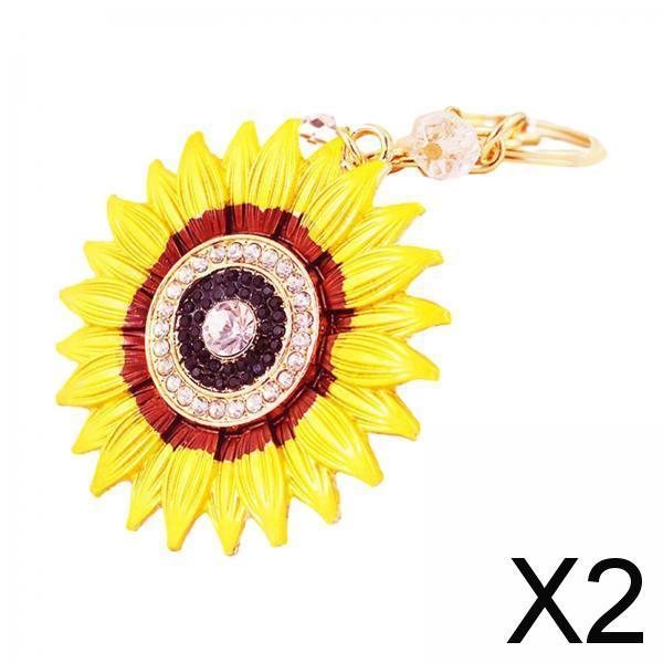 2xSunflower Keyring Holder for Women Girls Unique Gifts for Handbag Purse Bags