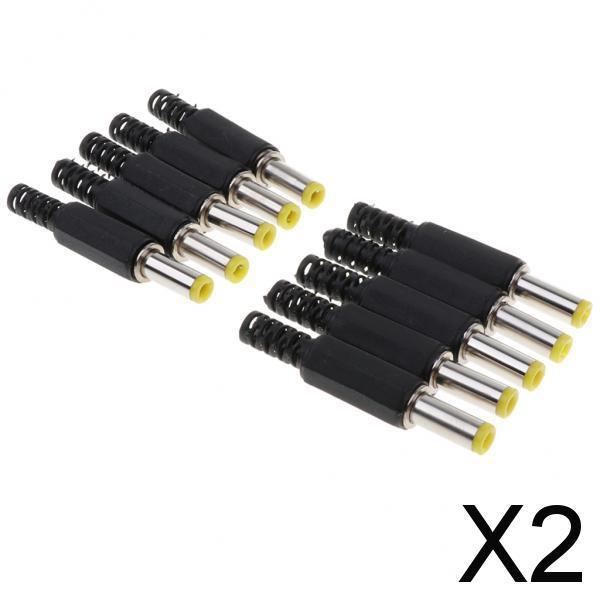 2x10Piece DC Power Male Plug Welding Adapter Connector 5.5x2.1mm