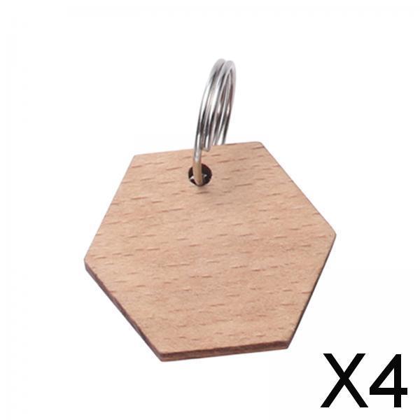 4xUnfinished Dog Tag Identification Tag Prevent Pet Lost Personalized Pets Tag Hexagon 3x2.55x0.2cm