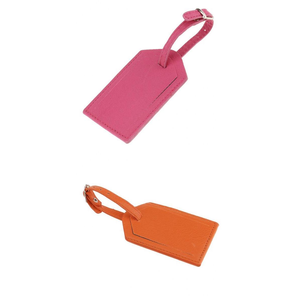 2 Packs PU Travel Luggage Tags Name ID Address Holder Suitcase Luggage Label