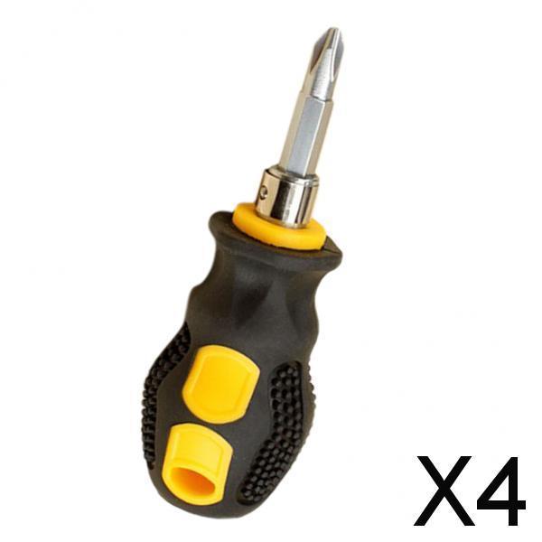4xShort Handle Mini Magnetic Screwdriver Repair Tools 2 in 1
