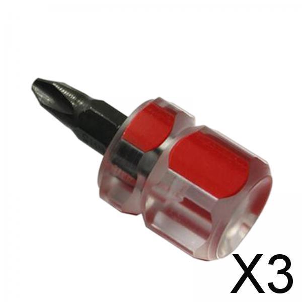 3xPortable Screwdriver Kit Repair Tools Transparent Handle Precision Repair Red