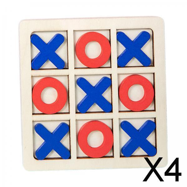 4xWooden Tic TAC Toe Classic Leisure Intelligent Party Favors Educational Toys Style A