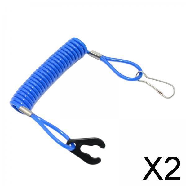 2xTether Cord Kill Switch Accessory Engine Ignition Emergency Kill Stop Switch blue