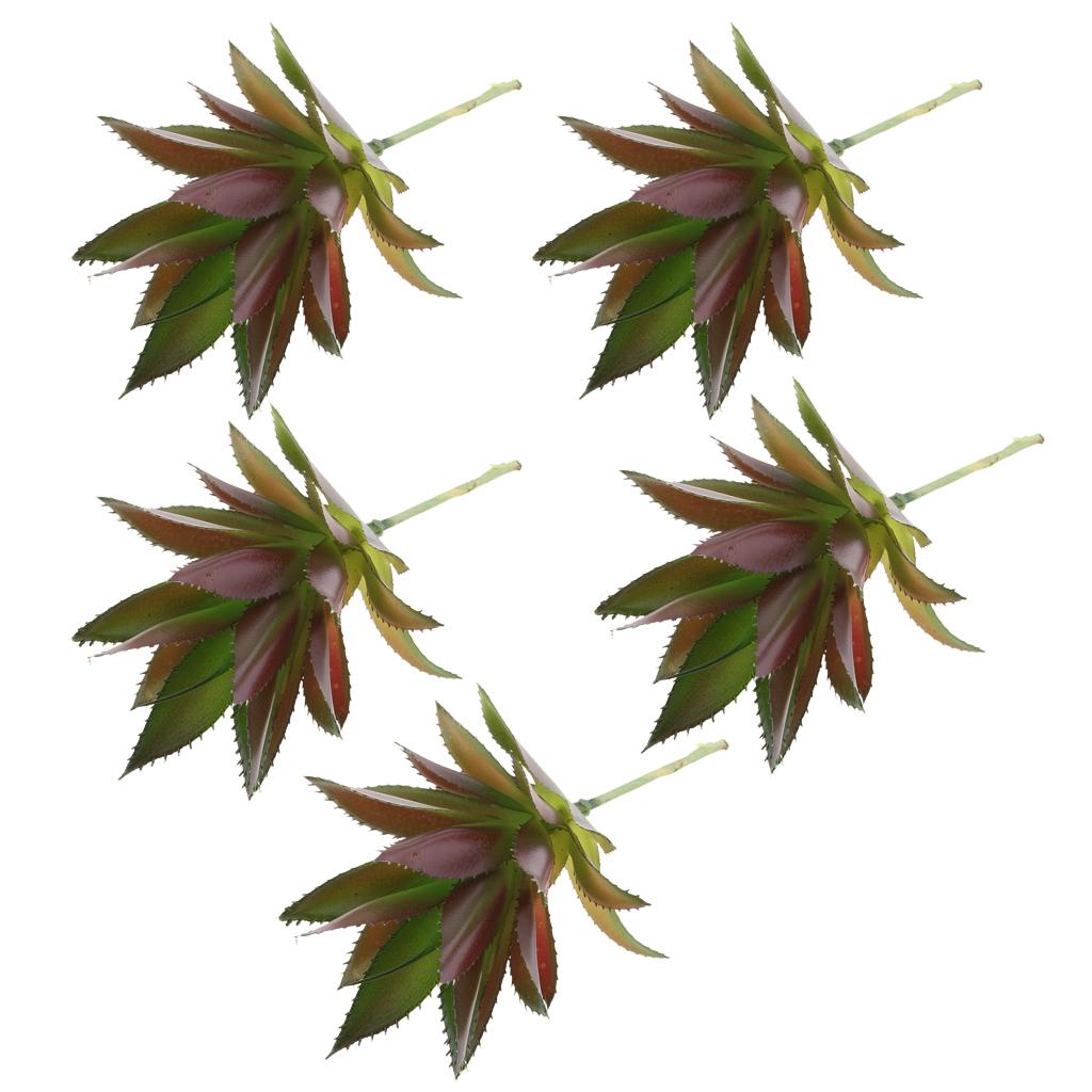 5pieces Lifelike Artificial Succulents Plants Agave Flower Home Plants Decor