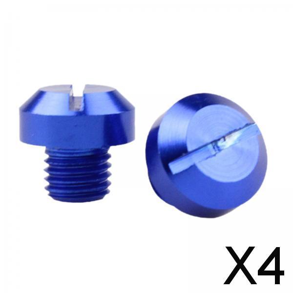 4x2 Pcs M10x1.25 Rearview Mirrors Thread Hole Plug Screw Bolts Blue Positive