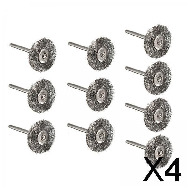 4x10Pcs 2.2cm Steel wire Brush Metal Derusting Brush Accessory