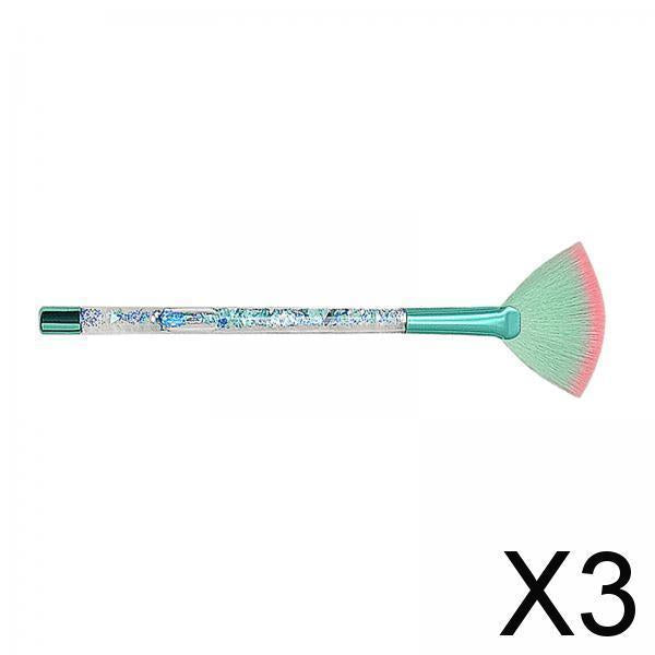 3xFan Makeup Brush Durable Makeup Loose Powder Brush for Women Girlfriend Lady Green
