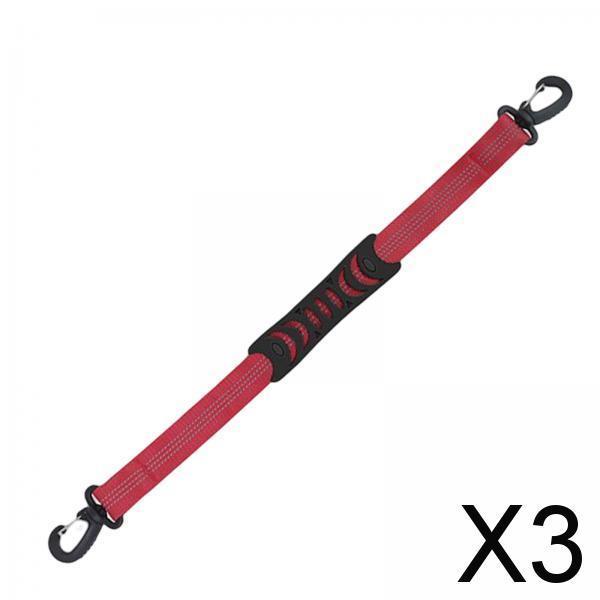 3xPortable Skating Shoes Carrier Strap with End Hooks Belt Ski Boot Strap Red