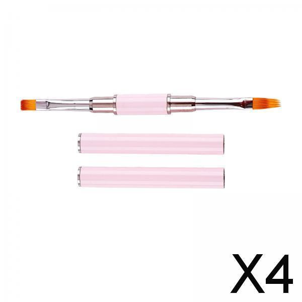4xDouble Ended Nail Art Brushes for Delicate Coloring DIY at Home Thin Details Style D
