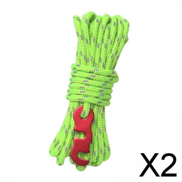 2x4 Meter 4mm Reflective guyline Rope Tent Nylon Cord Fluorescent Green