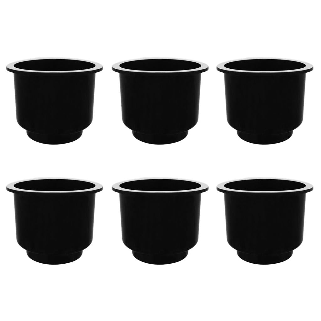 6 Pieces Black Boat Plastic Cup Drink Can Holder Universal Boat Marine RV